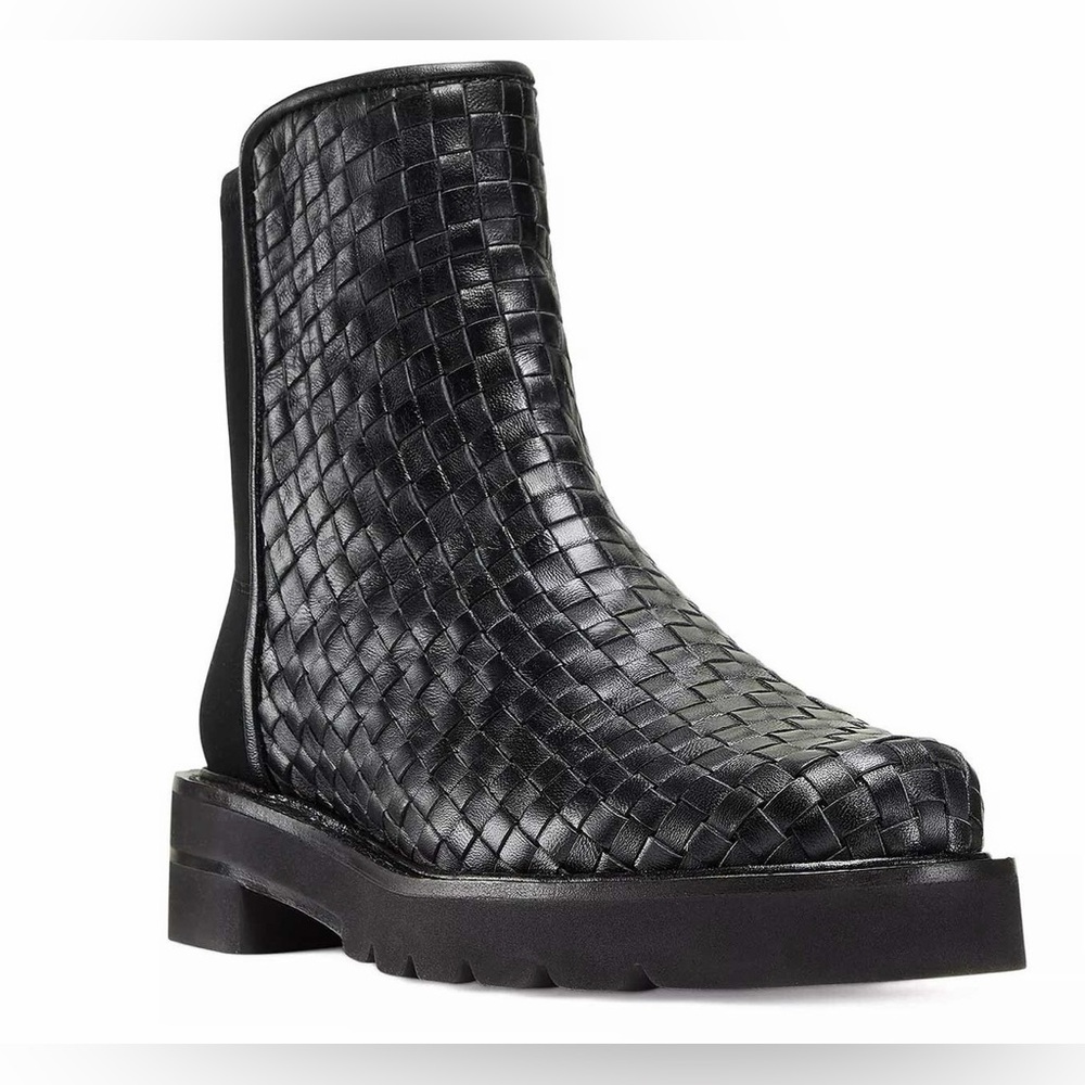 Stuart Weitzman Black 5050 Lift Woven Ankle Boots. New size 4.5